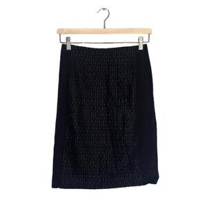 Roland Mouret for Banana Republic Pencil Skirt Black Metallic Embellished Size 2